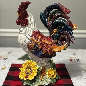 Colorful Rooster Ceramic Figurine